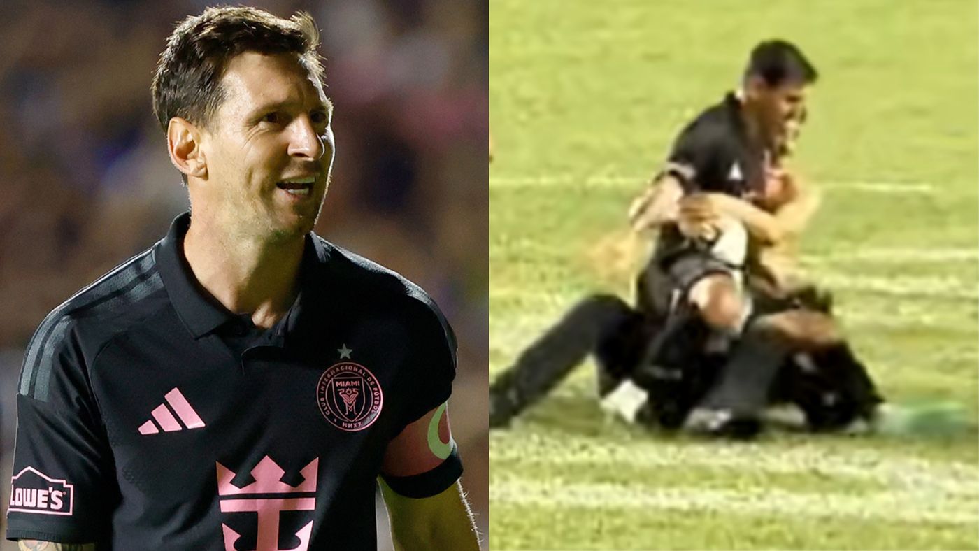 VIDEO: Lionel Messi tackled by pitch invader as Inter Miami win